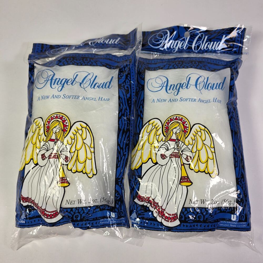 2 VTG Sealed Packs SOFTER Angel Hair Spun Glass Angel Cloud Christmas 2 oz. ea
